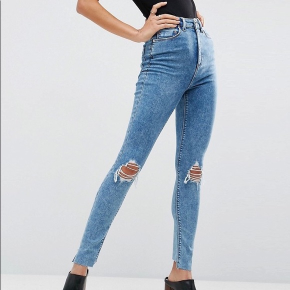 ASOS High Waist Skinny Jeans in Sinclair 80s style - Picture 1 of 5
